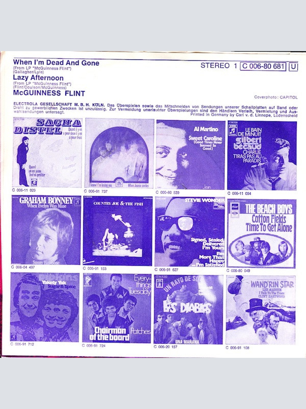 Vinyl / McGuinness Flint - When I'm Dead And Gone