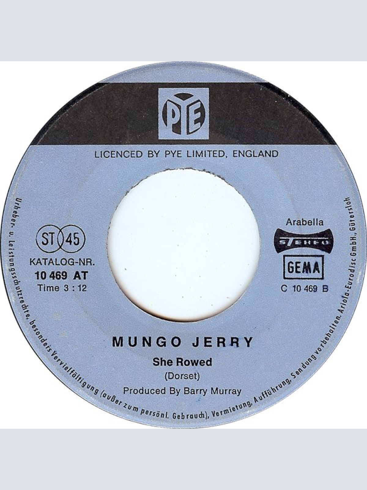 Vinyl / Mungo Jerry - You Don't Have To Be In The Army / She Rowed