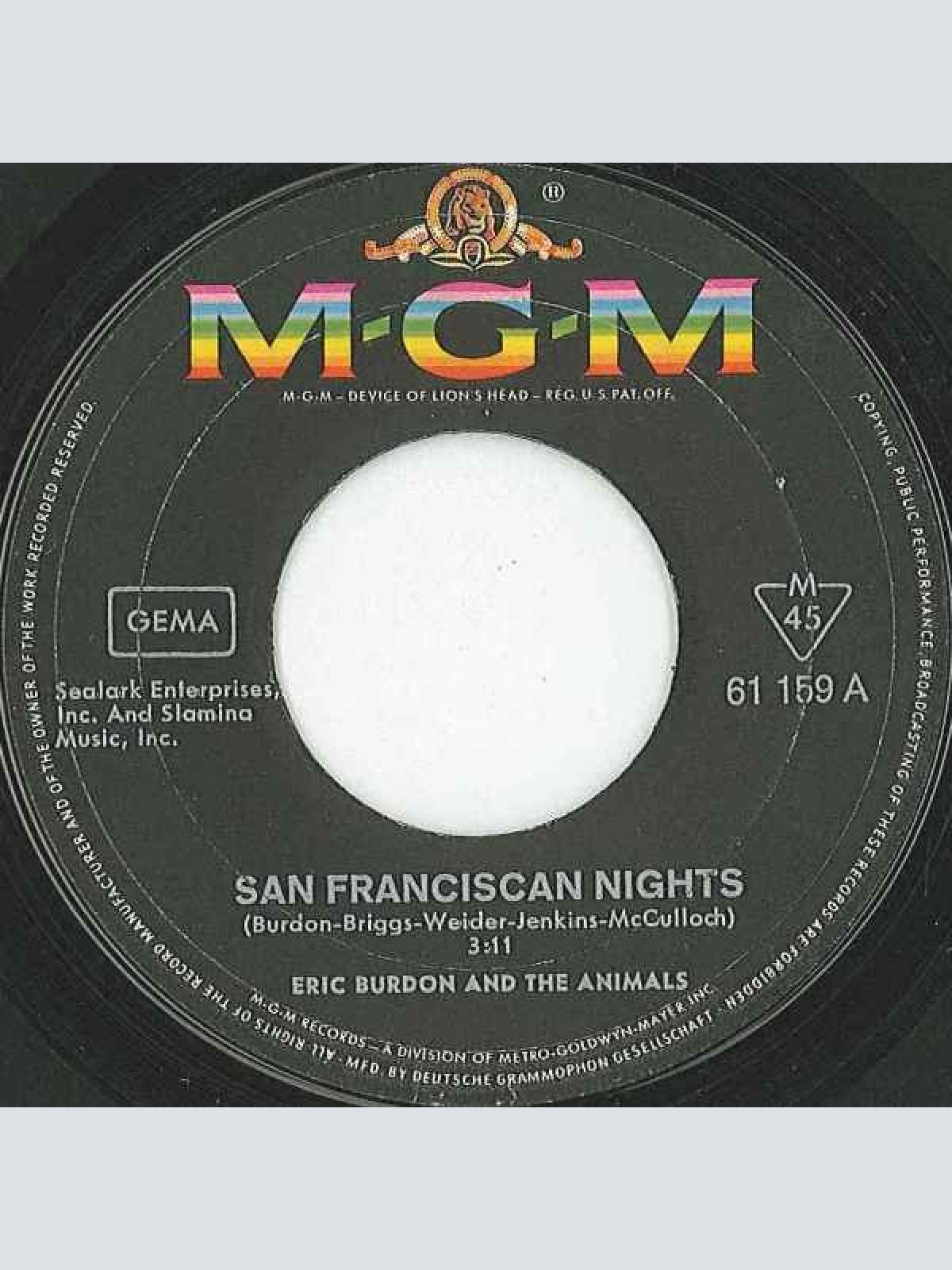 Vinyl / Eric Burdon & The Animals - San Franciscan Nights