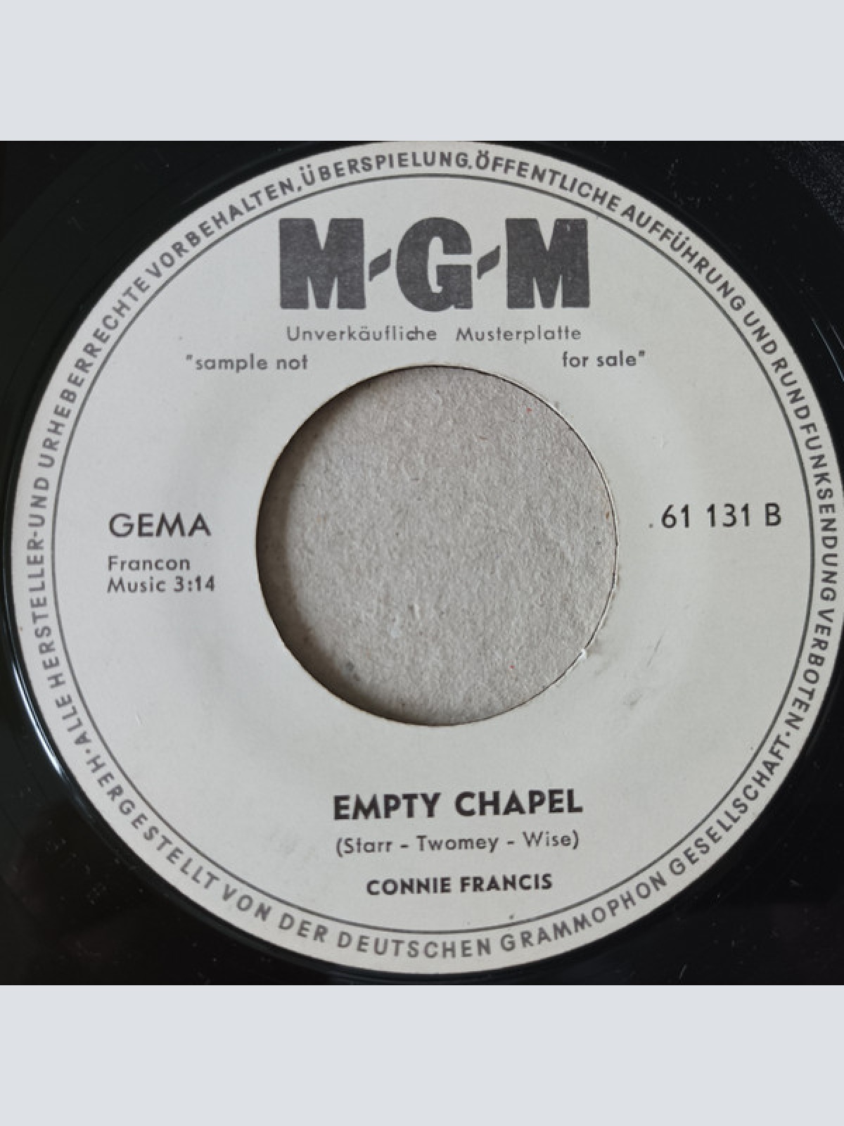 Vinyl / Connie Francis - It's A Different World / Empty Chapel
