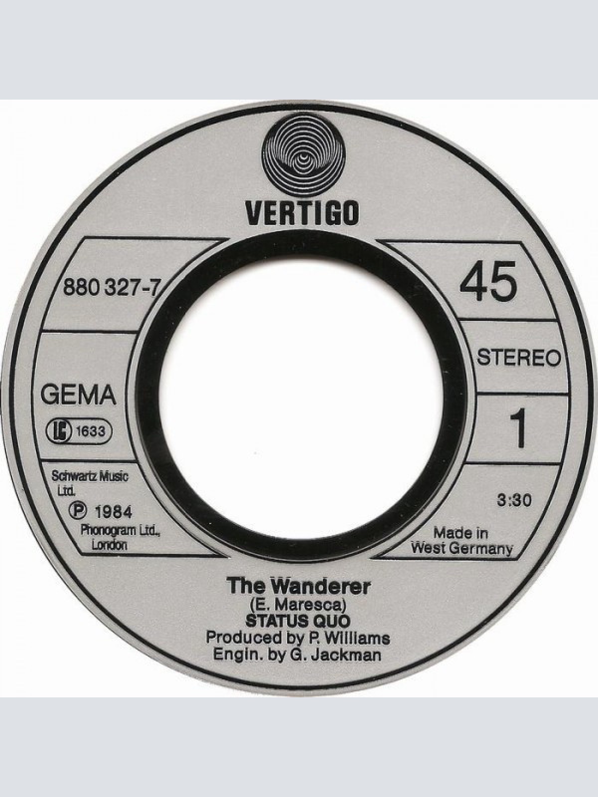 Vinyl / Status Quo - The Wanderer