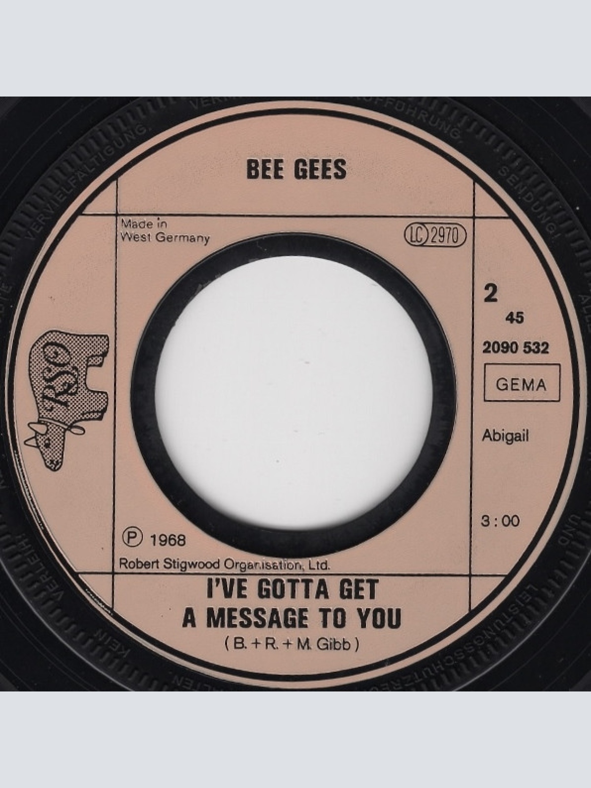 Vinyl / Bee Gees - Massachusetts / I've Gotta Get A Message To You