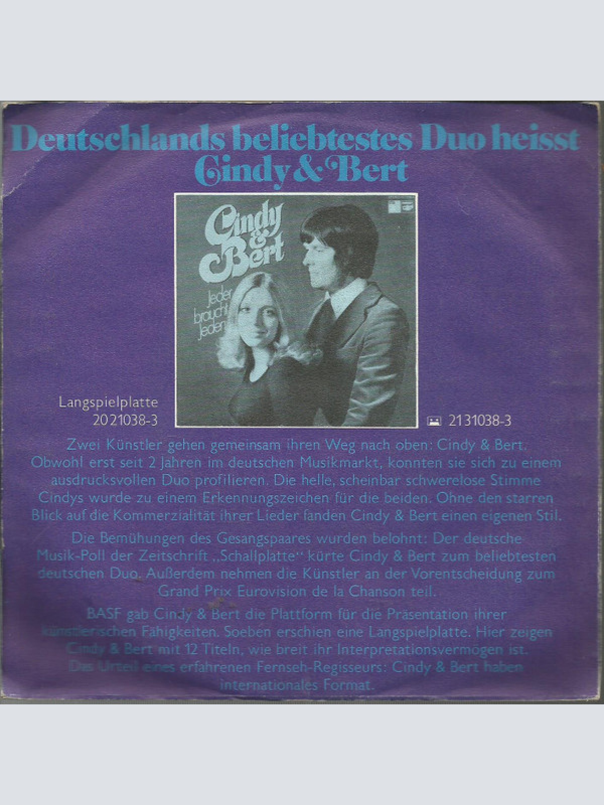 Vinyl / Cindy & Bert - Ich Hab' Heimweh Nach Dir / Sunny Sunshine