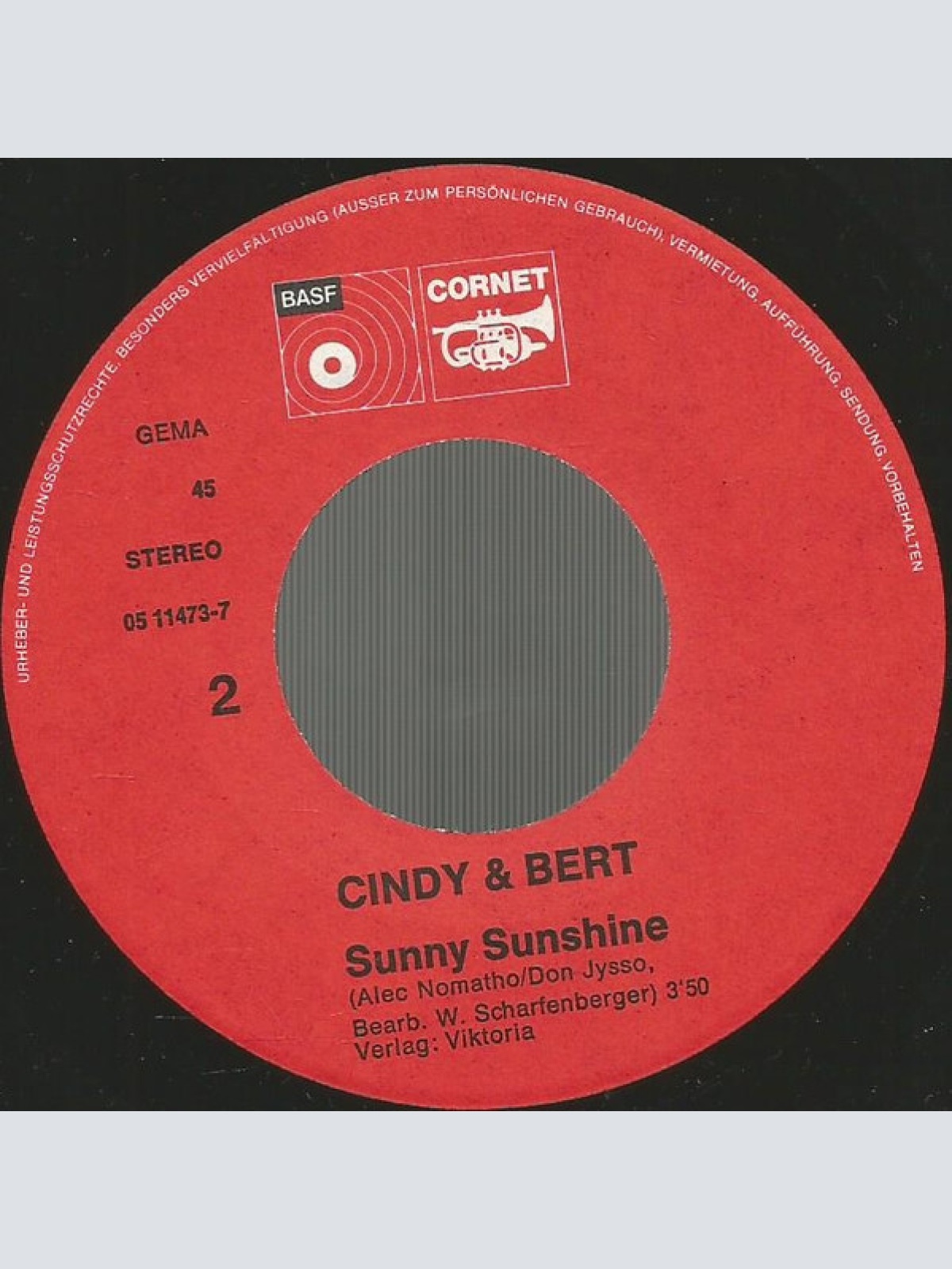 Vinyl / Cindy & Bert - Ich Hab' Heimweh Nach Dir / Sunny Sunshine