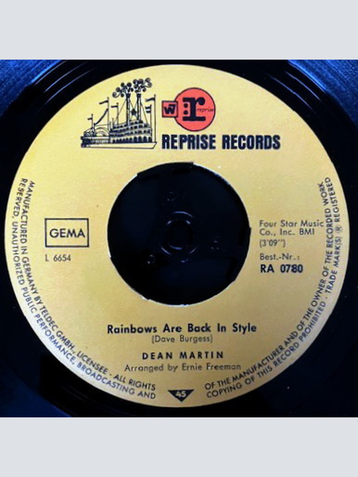 Vinyl / Dean Martin - Not Enough Indians / Rainbows Are Back In Style