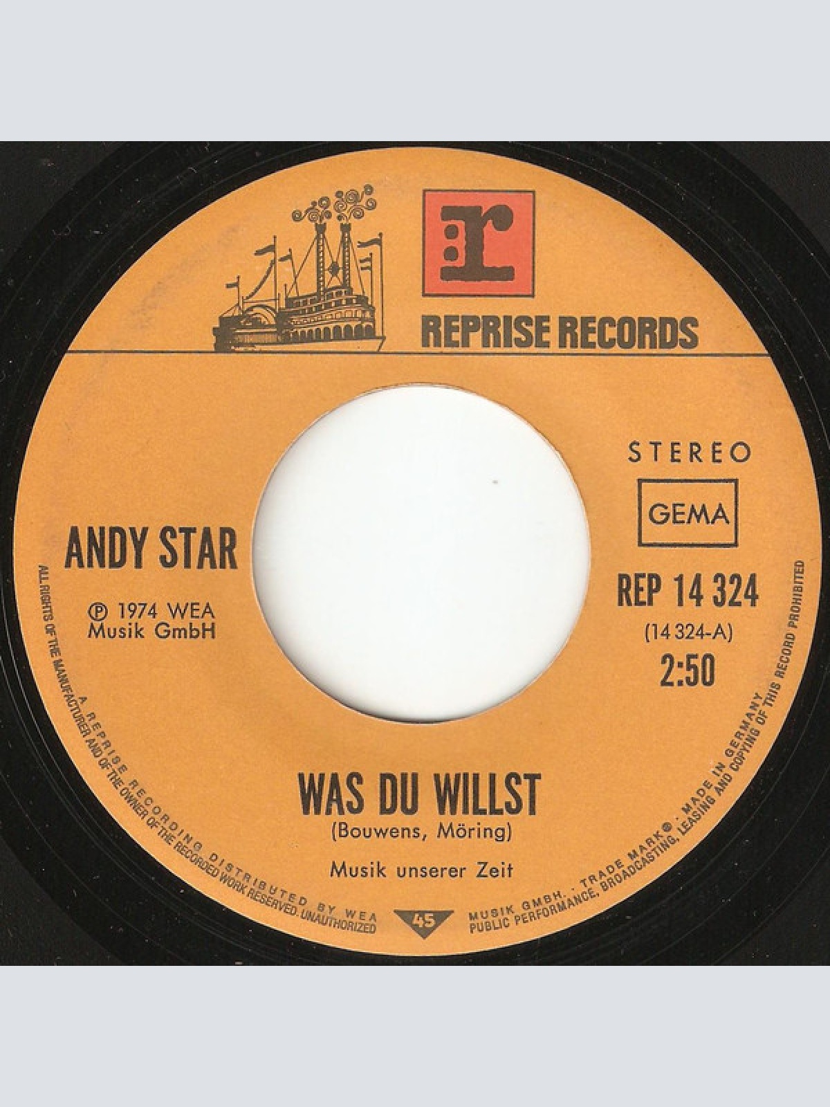Vinyl / Andy Star - Was Du Willst / In Dem Lokal Wird Heut' Gefeiert (Fiësta)