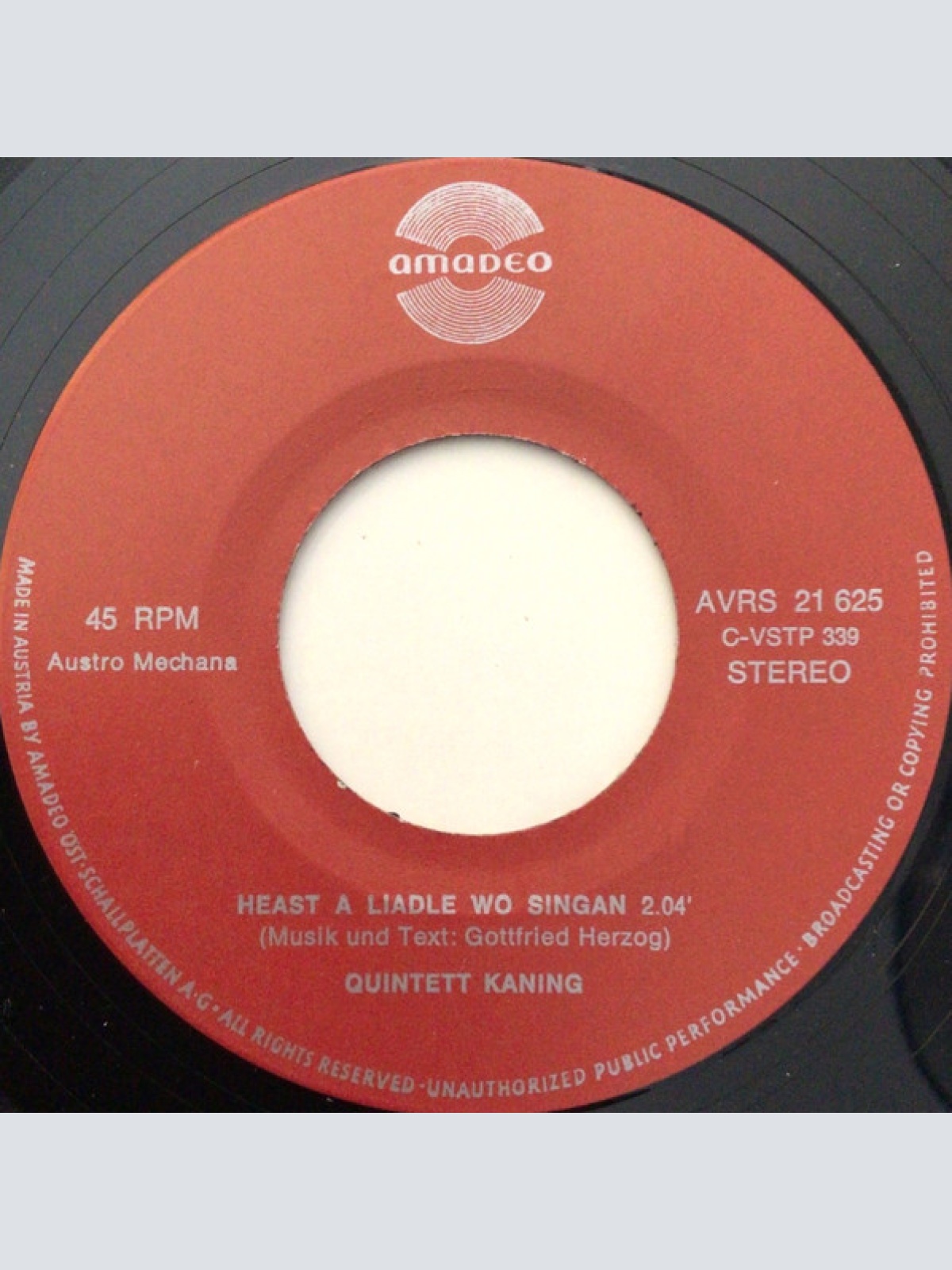 Vinyl / Quintett Kaning - Heast A Liadle Wo Singan