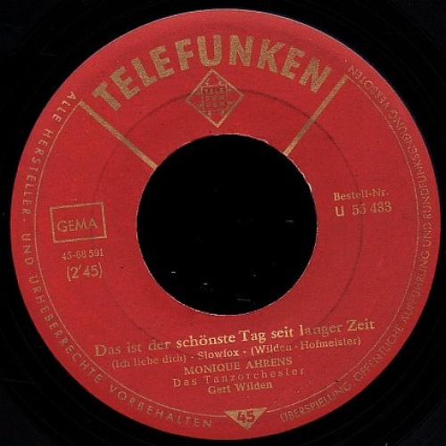 Vinyl / Monique Ahrens - Das Ist Der Schönste Tag Seit Langer Zeit