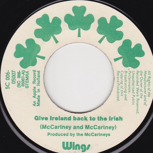 Vinyl / Wings (2) - Give Ireland Back To The Irish