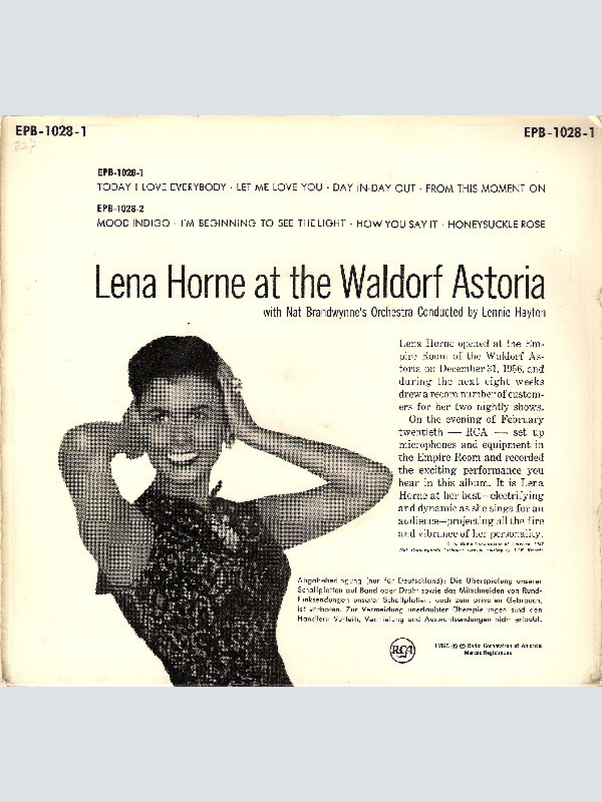 Vinyl / Lena Horne With Nat Brandwynne's Orchestra* - Lena Horne At The Waldorf Astoria