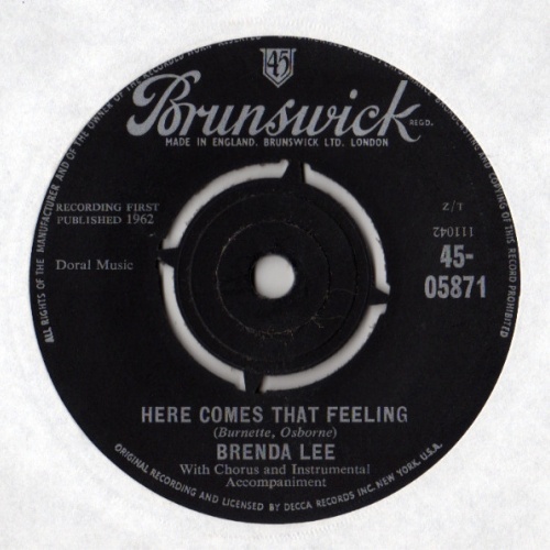 Vinyl / Brenda Lee - Here Comes That Feeling