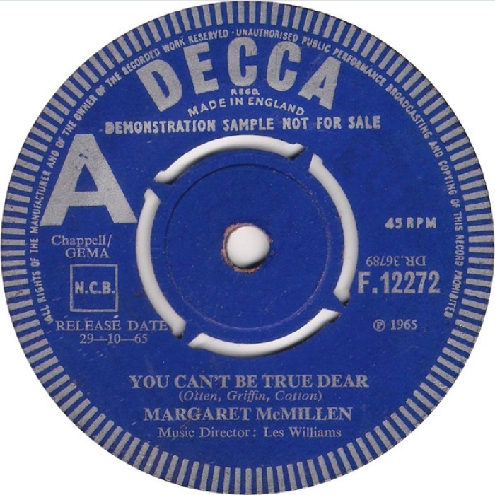 Vinyl / Margaret McMillen - You Can't Be True Dear