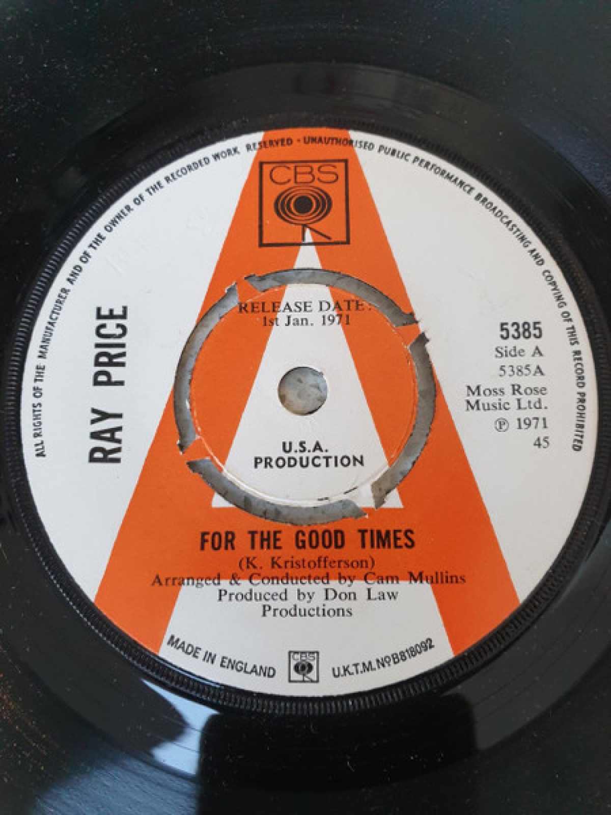 Vinyl / Ray Price - For The Good Times