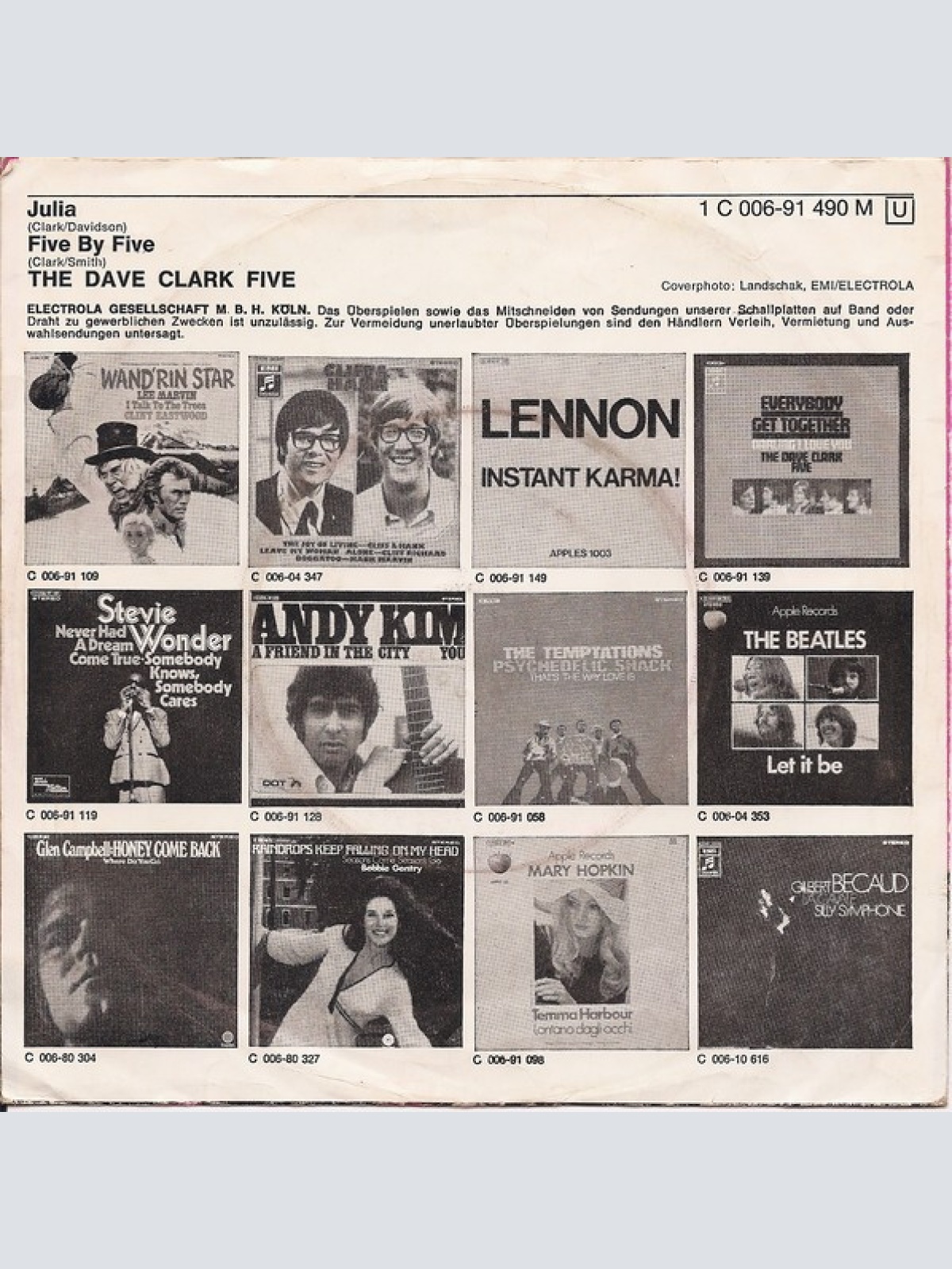 Vinyl / The Dave Clark Five - Julia / Five By Five