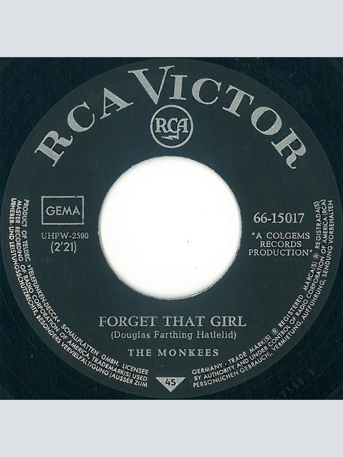 Vinyl / The Monkees - Alternate Title / Forget That Girl