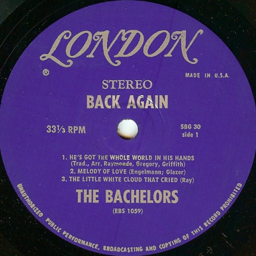 Vinyl / The Bachelors - Back Again