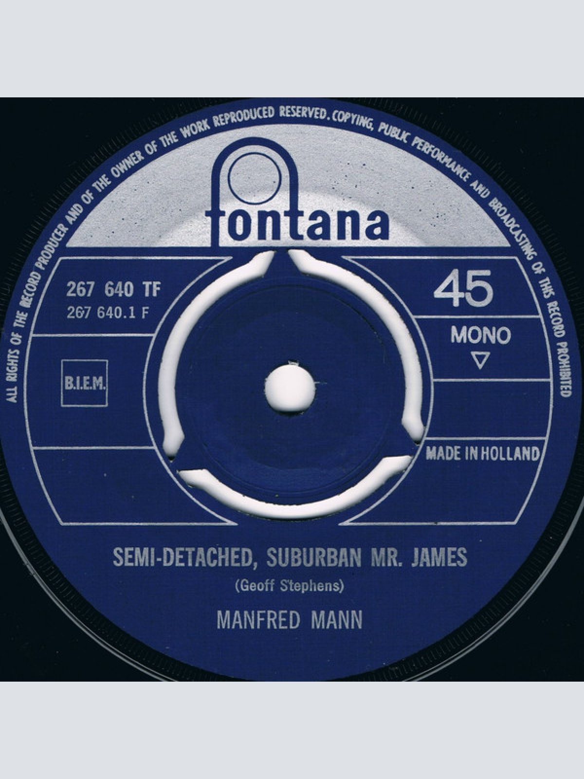 Vinyl / Manfred Mann - Semi-Detached Suburban Mr. James / Morning After The Party