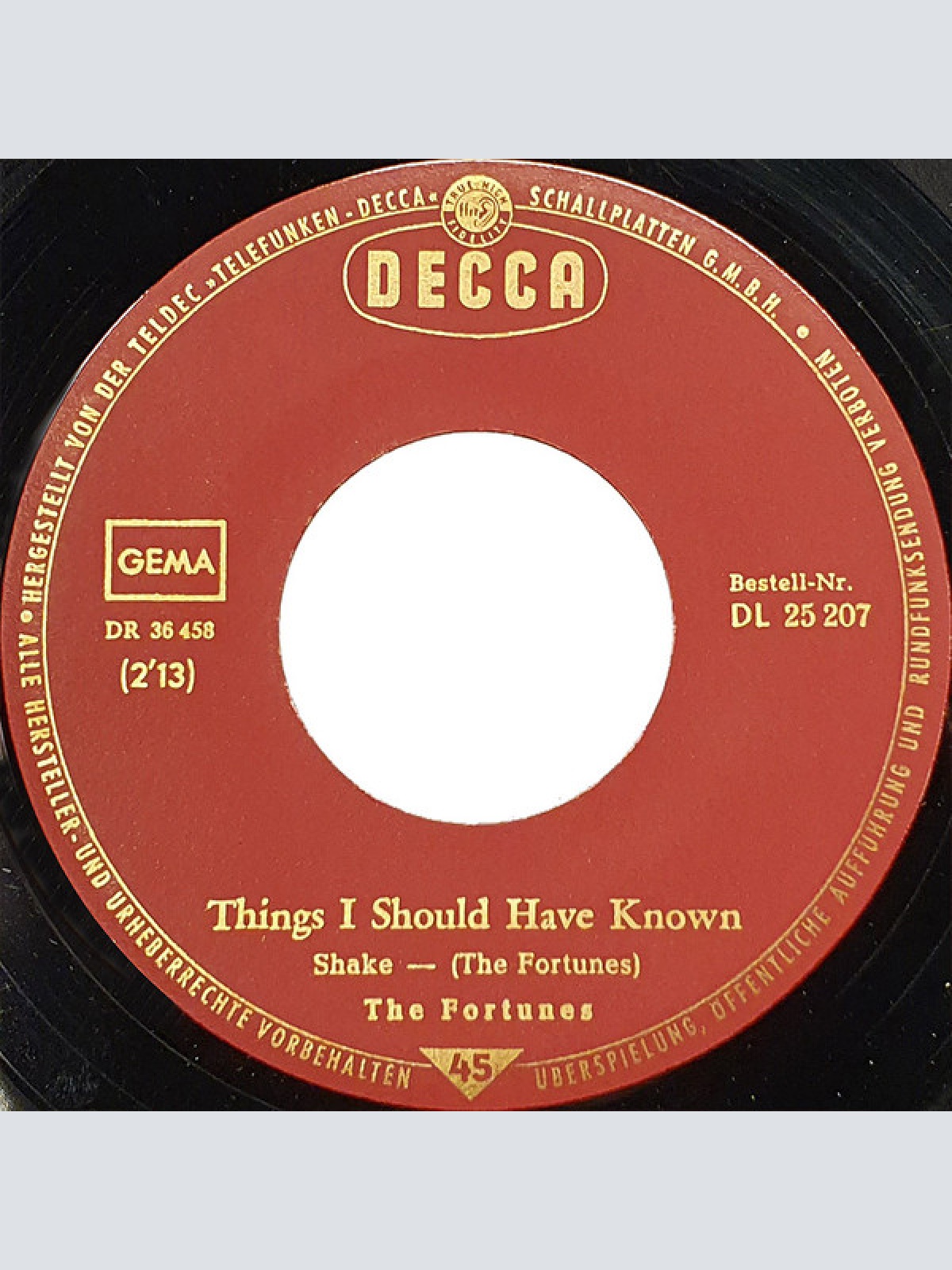 Vinyl / The Fortunes - Here It Comes Again / Things I Should Have Known