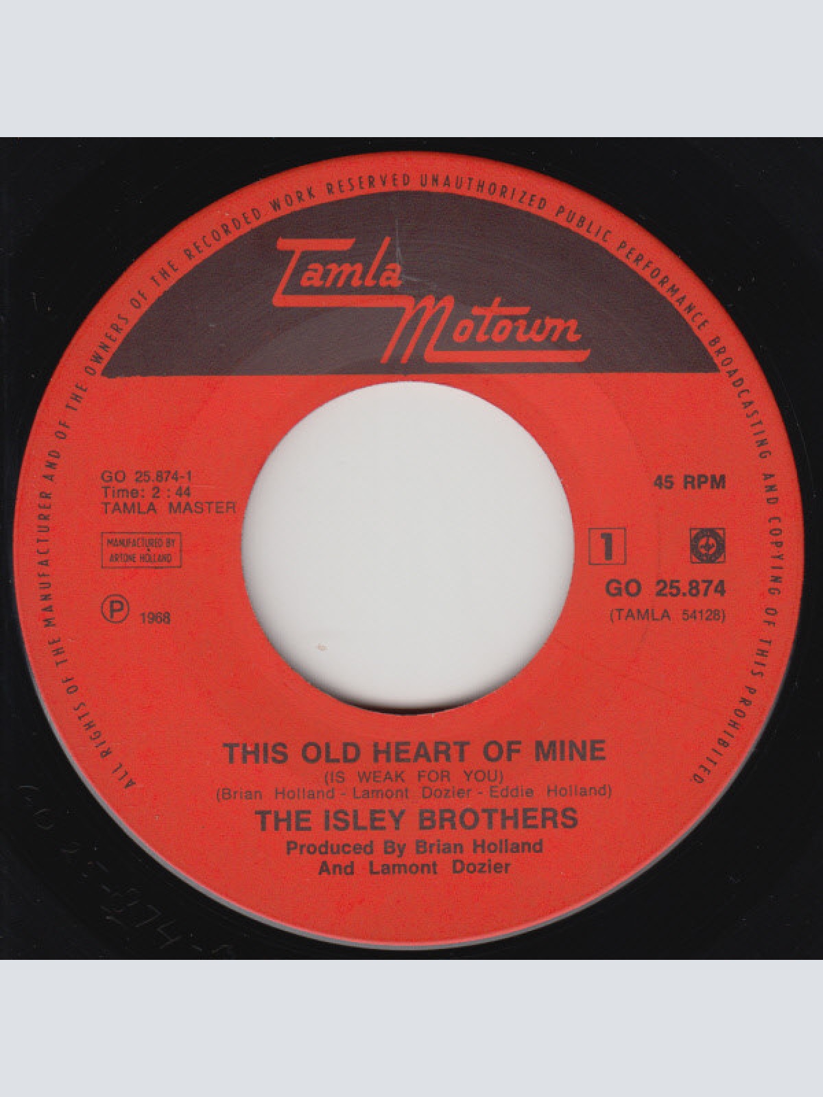 Vinyl / The Isley Brothers - This Old Heart Of Mine (Is Weak For You) / Take Me In Your Arms (Rock Me A Little While)