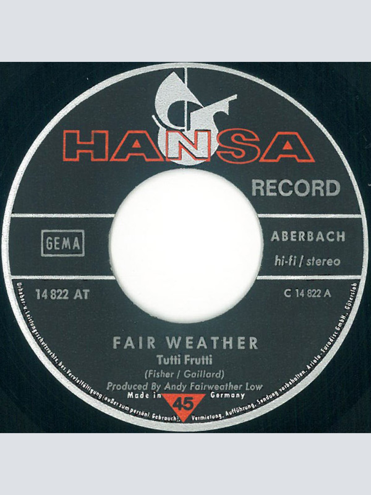 Vinyl / Fair Weather - Tutti Frutti  /  Road To Freedom