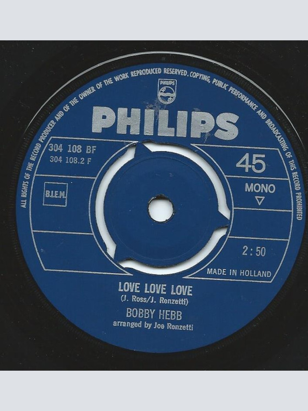 Vinyl / Bobby Hebb - A Satisfied Mind / Love, Love, Love