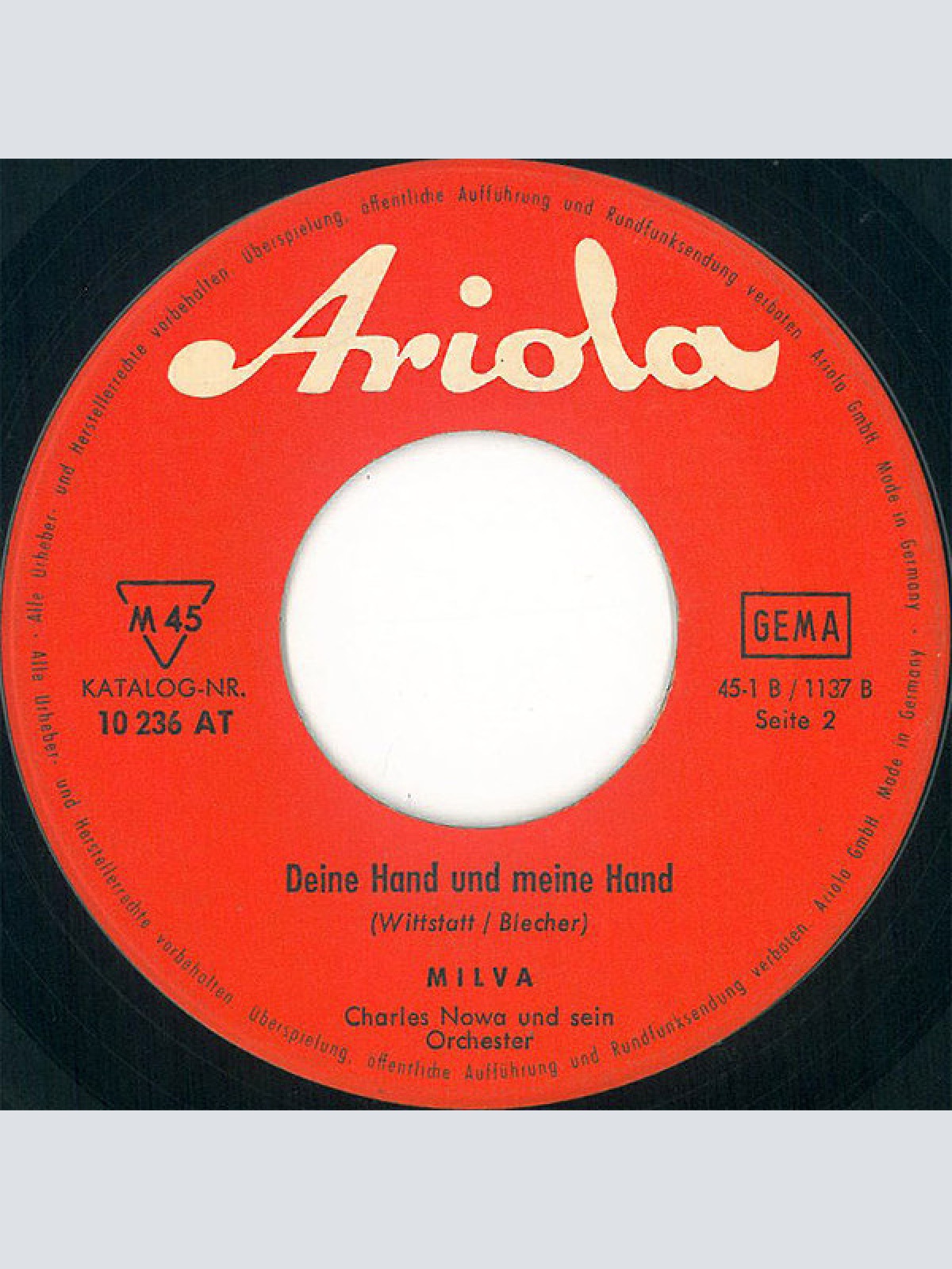 Vinyl / Milva - Core, Amore Und Du