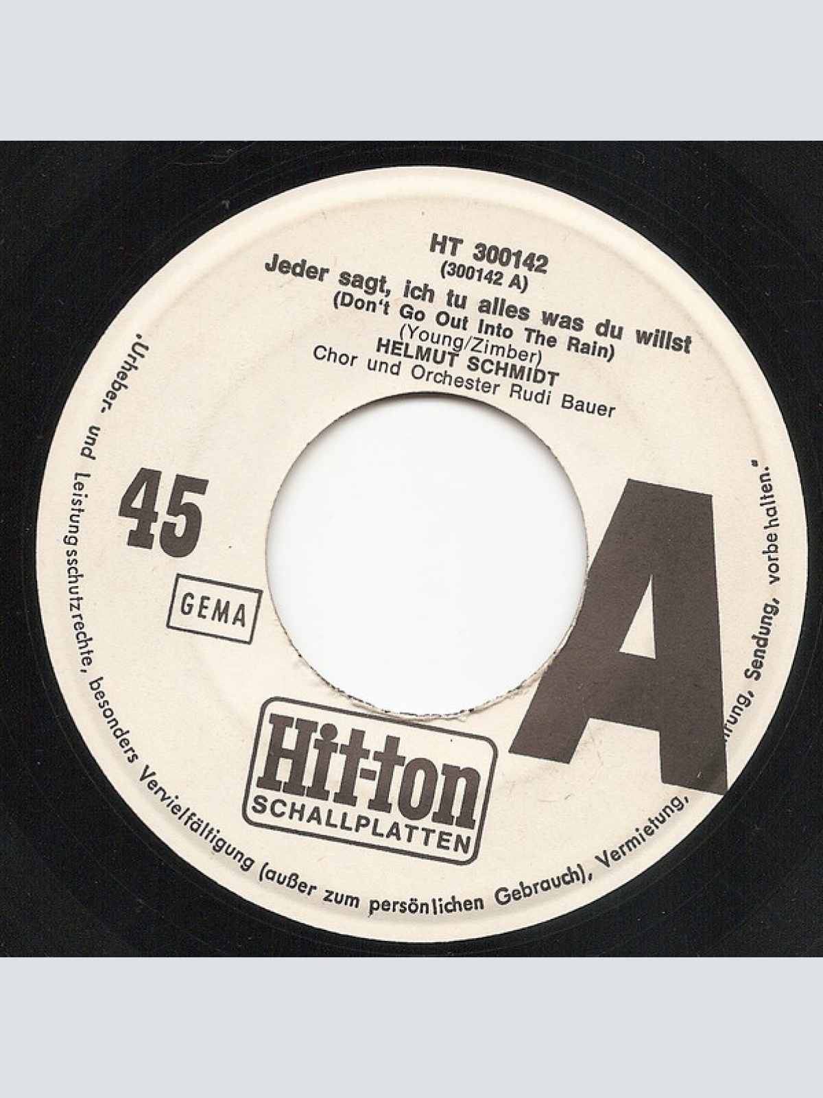 Vinyl / Helmut Schmidt (2) - Jeder Sagt, Ich Tu Alles, Was Du Willst