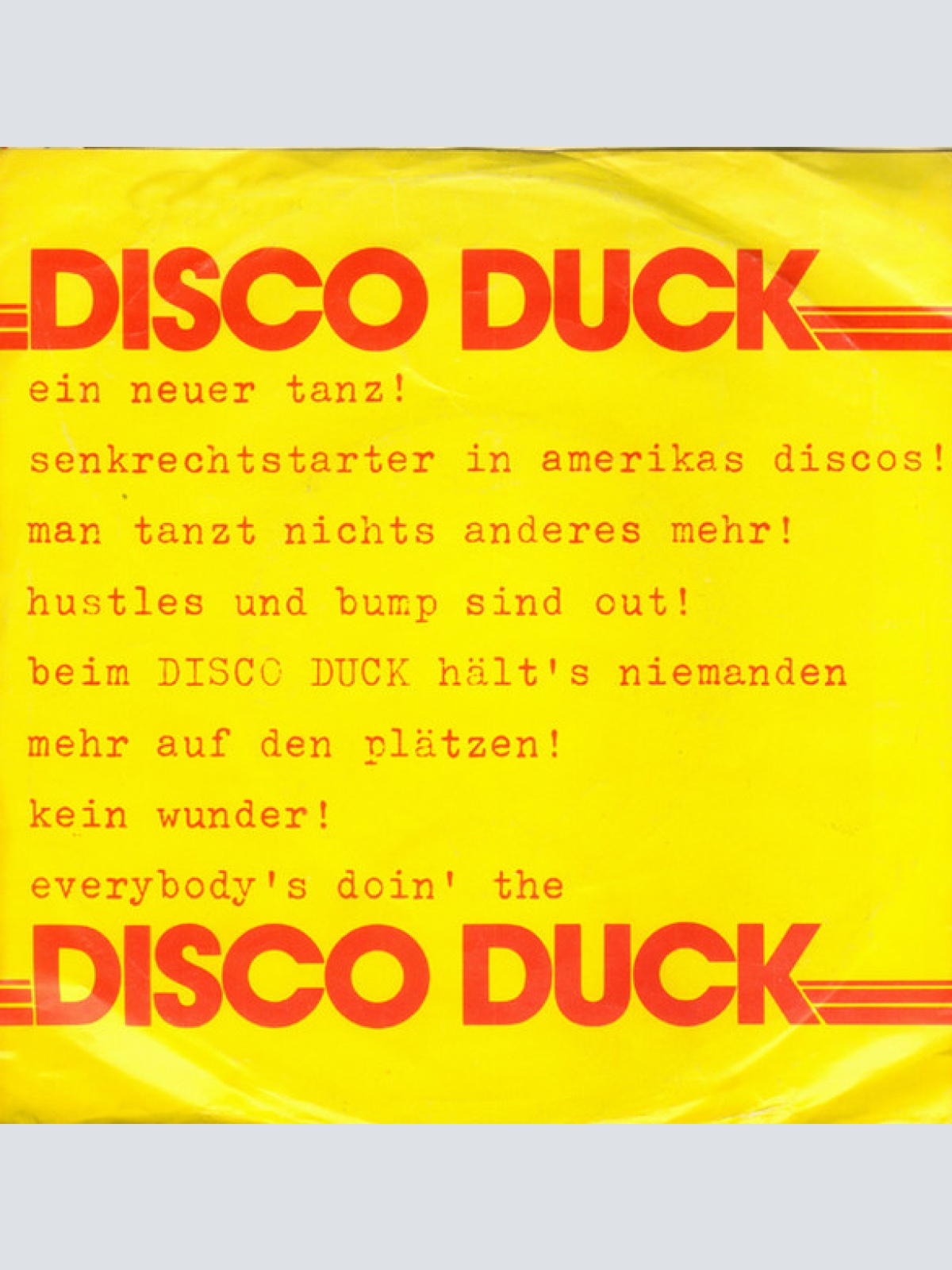 Vinyl / D. J. Scott - Disco Duck