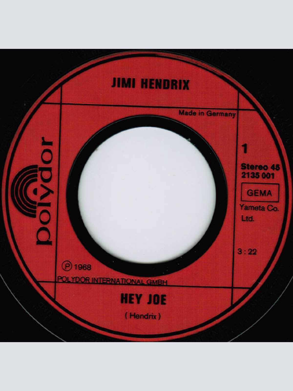 Vinyl / Jimi Hendrix - Hey Joe / All Along The Watchtower