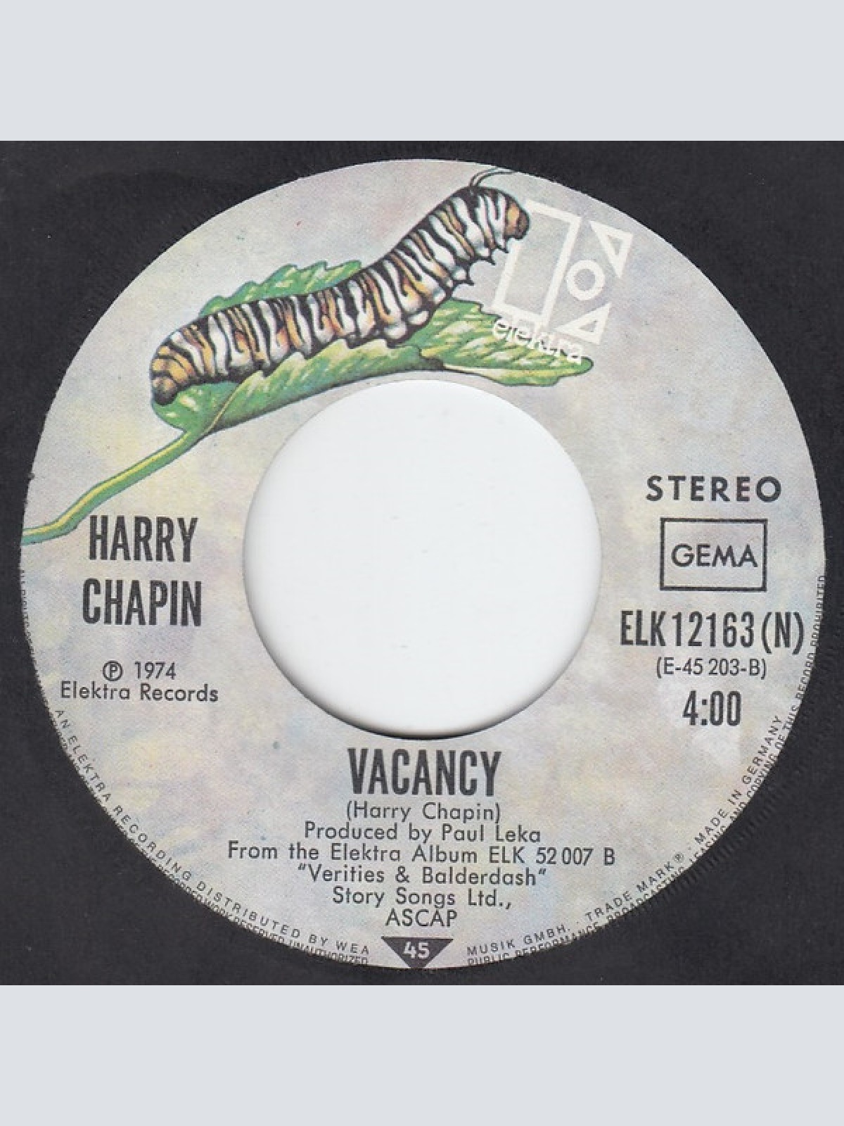 Vinyl / Harry Chapin - Cat's In The Cradle / Vacancy