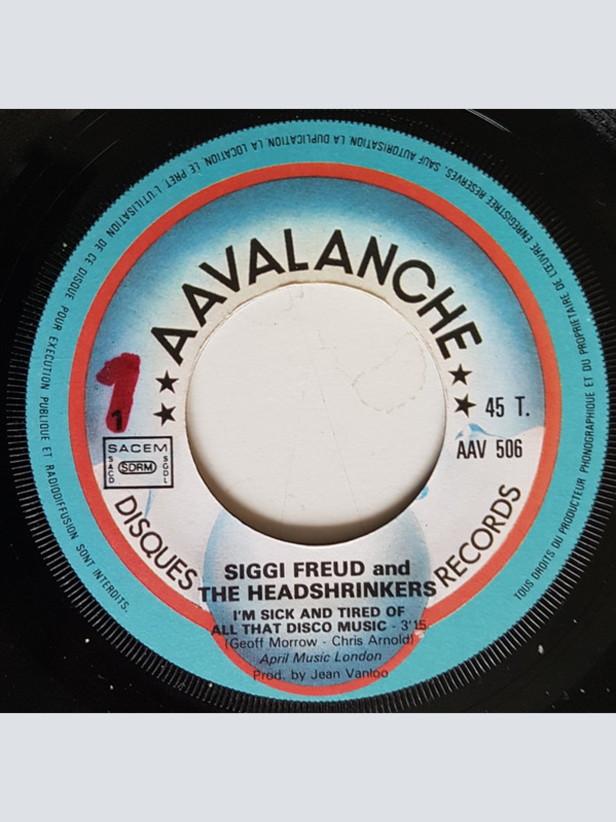 Vinyl / Siggi Freud And The Headshrinkers - I'm Sick And Tired Of All That Disco Music
