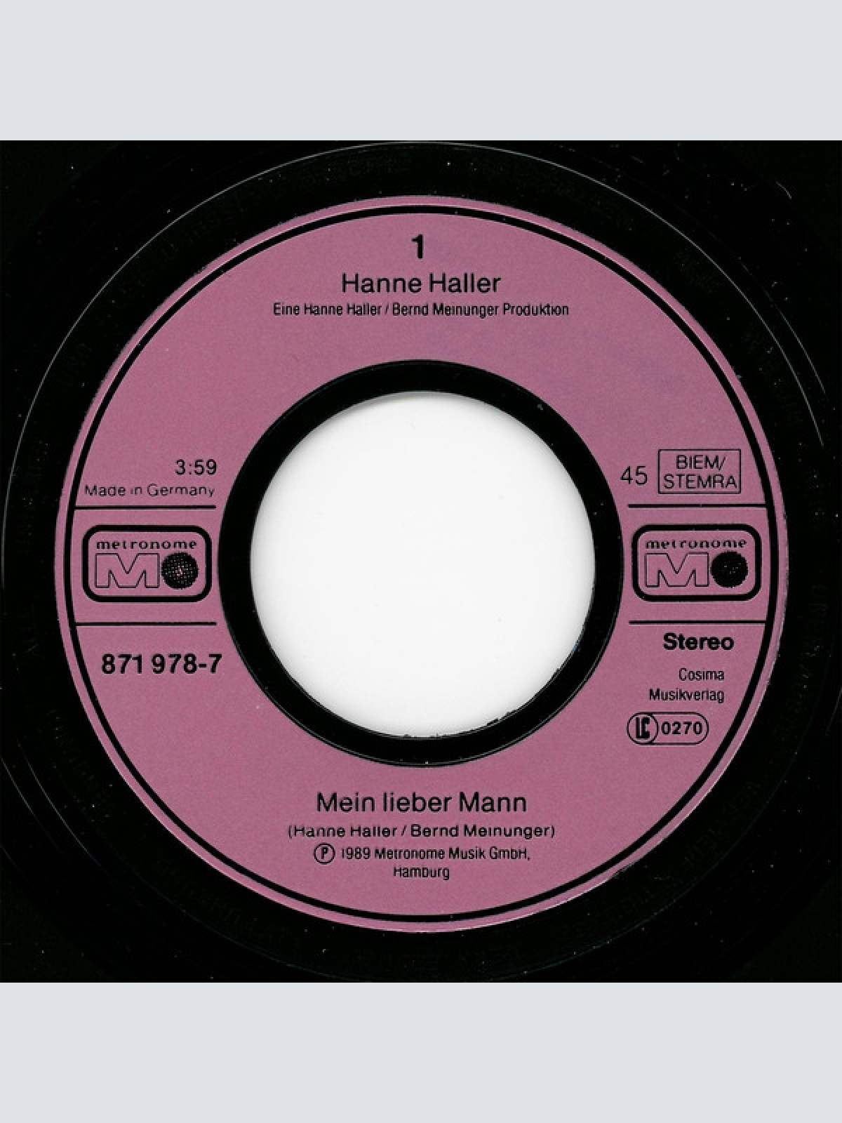 Vinyl / Hanne Haller - Mein Lieber Mann