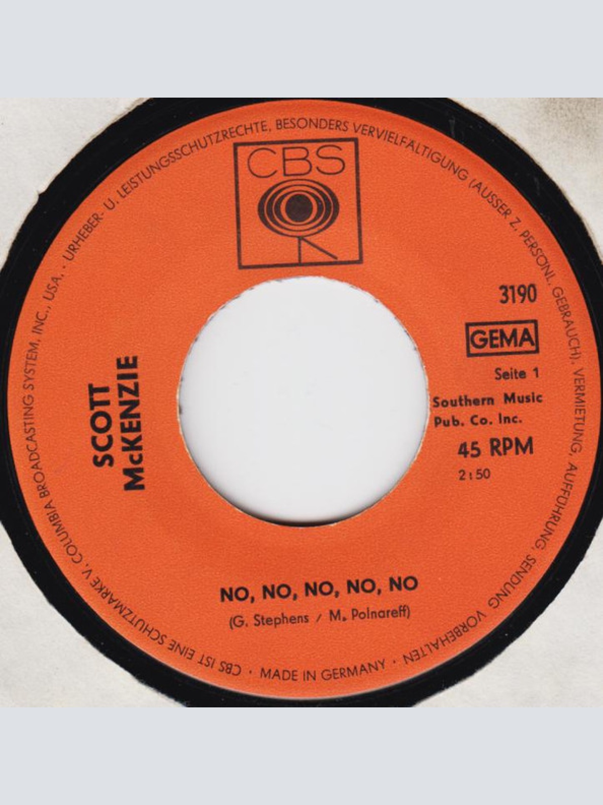 Vinyl / Scott McKenzie - Celeste / No, No, No, No, No