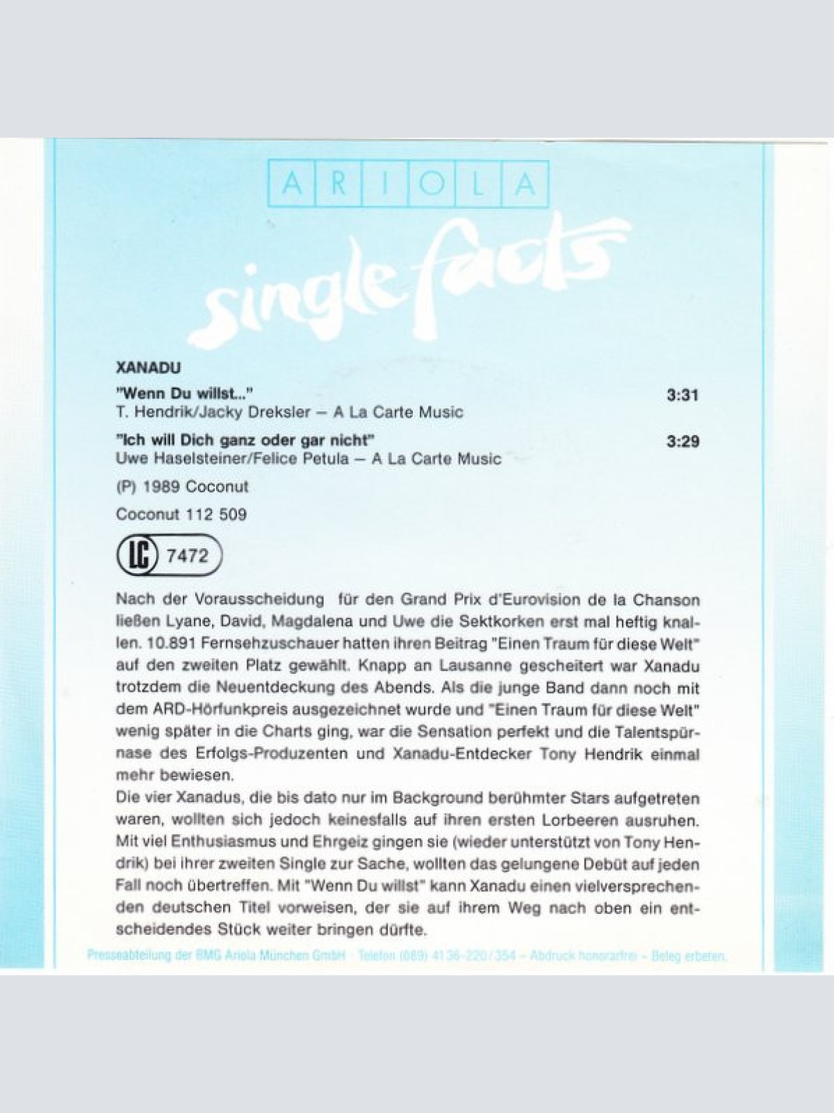 Vinyl / Xanadu (4) - Wenn Du Willst...