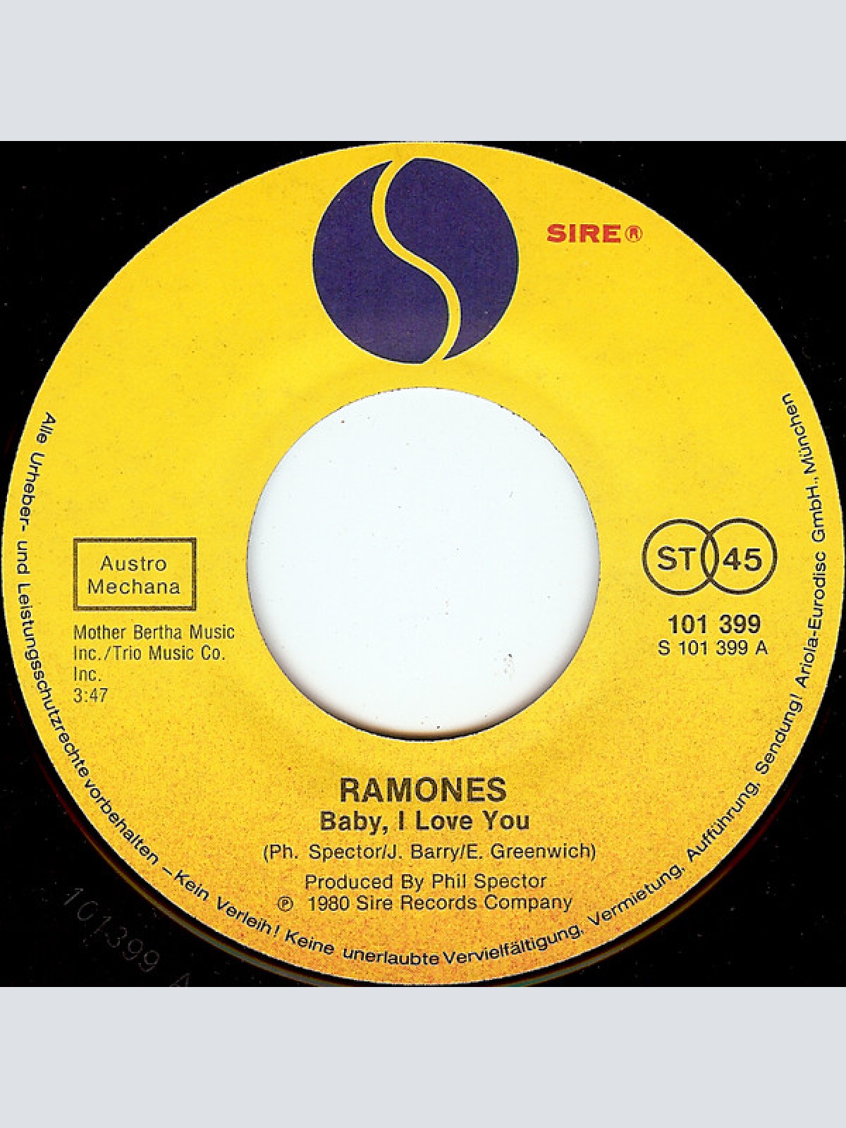 Vinyl / Ramones - Baby, I Love You