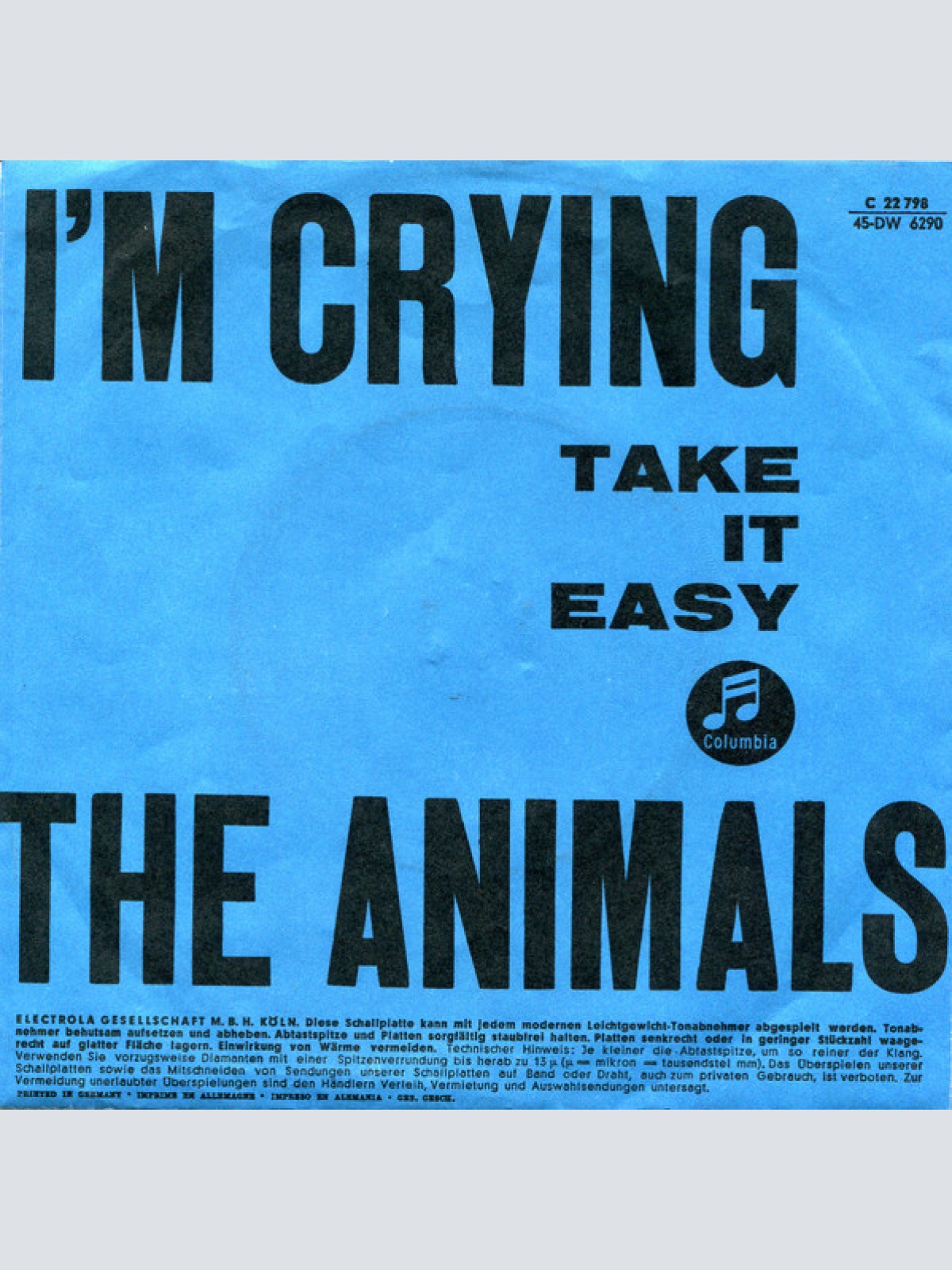 Vinyl / The Animals - I'm Crying