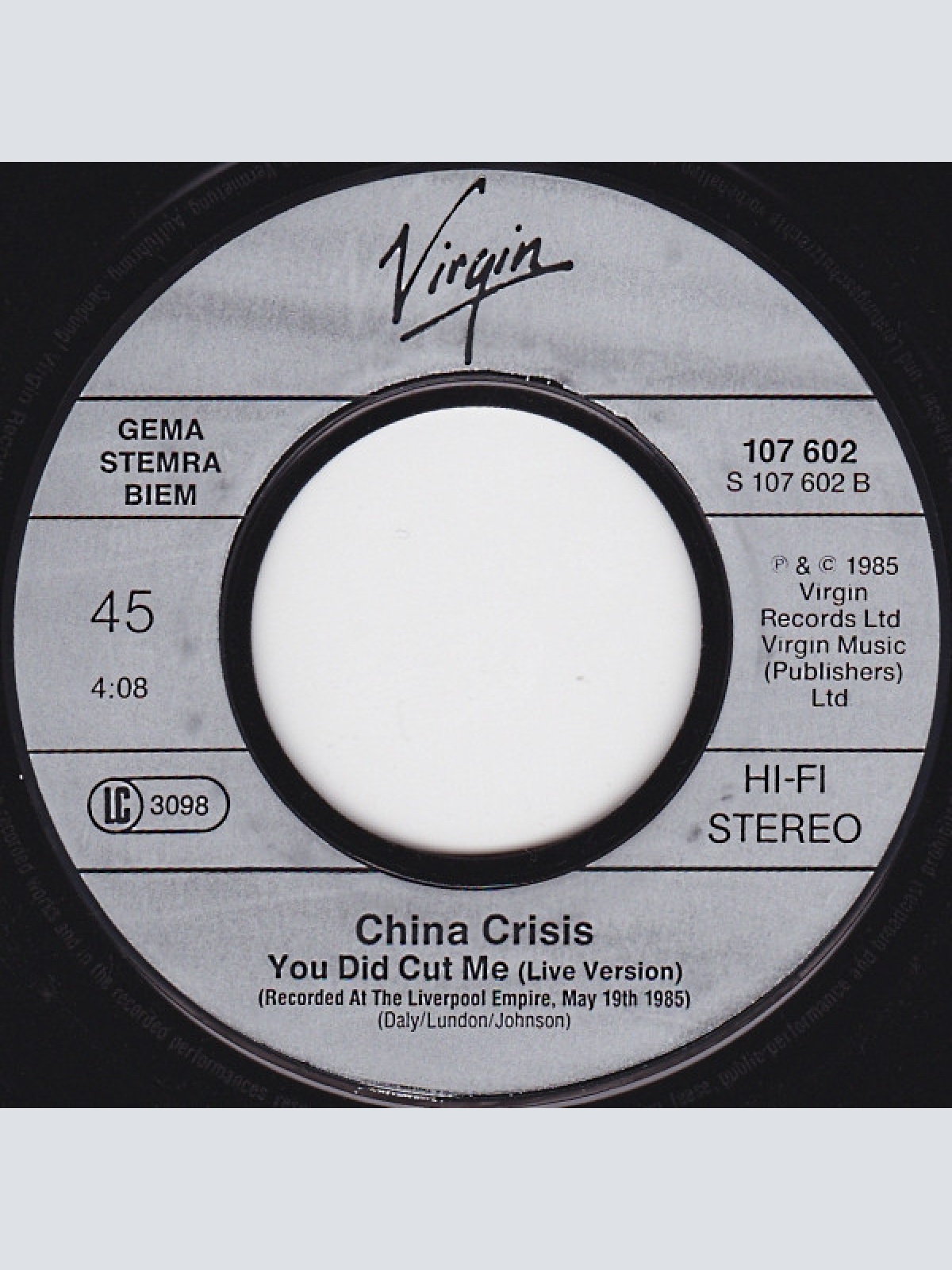 Vinyl / China Crisis - You Did Cut Me