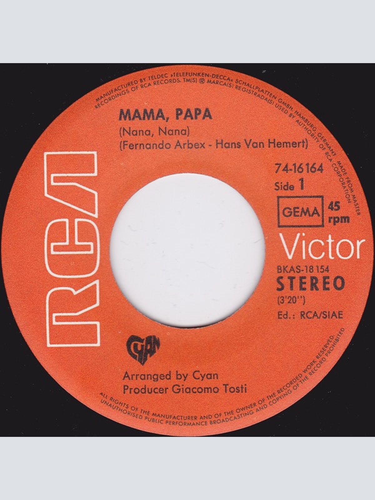 Vinyl / Cyan (6) - Mama, Papa