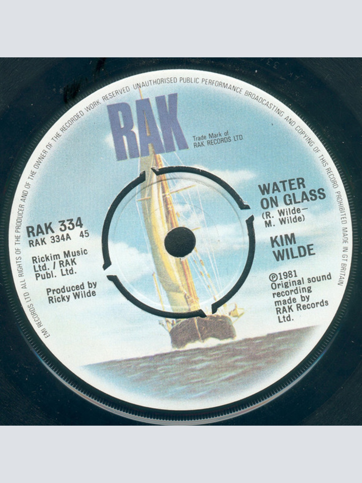 Vinyl / Kim Wilde - Water On Glass / Boys
