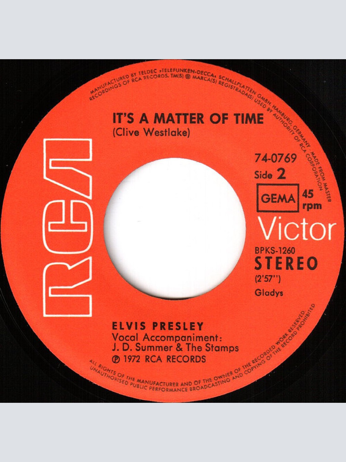 Vinyl / Elvis* - Burning Love / It's A Matter Of Time
