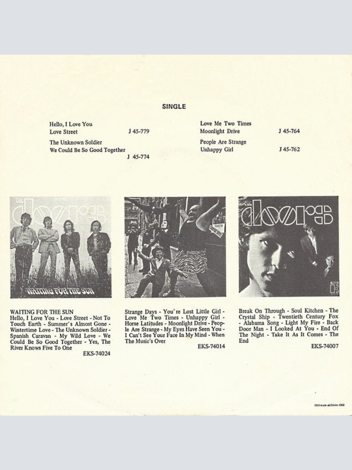 Vinyl / The Doors - Hello, I Love You