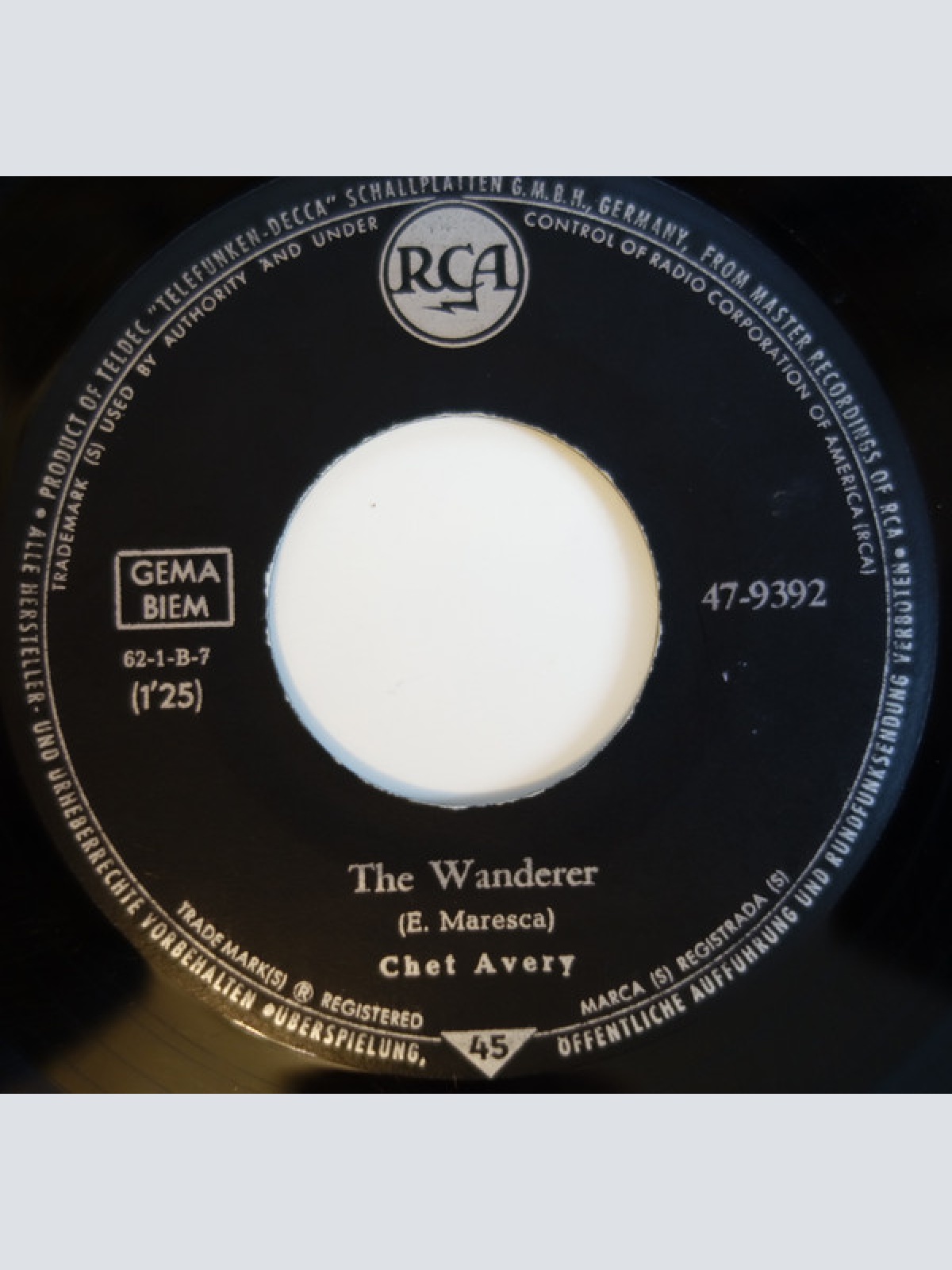 Vinyl / Chet Avery / Timmy Reynolds - The Wanderer / Dear Lady Twist