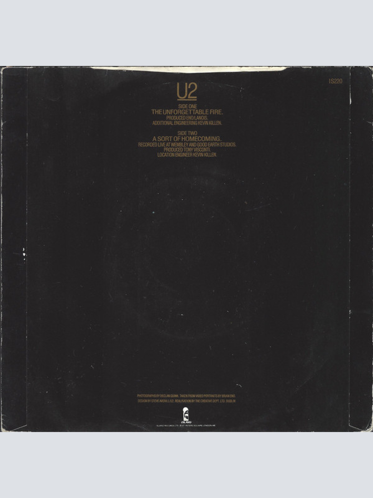 Vinyl / U2 - The Unforgettable Fire / A Sort Of Homecoming