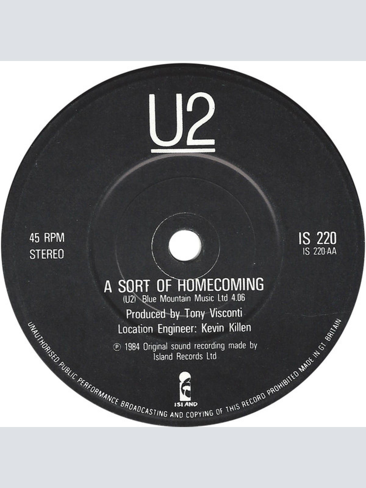 Vinyl / U2 - The Unforgettable Fire / A Sort Of Homecoming