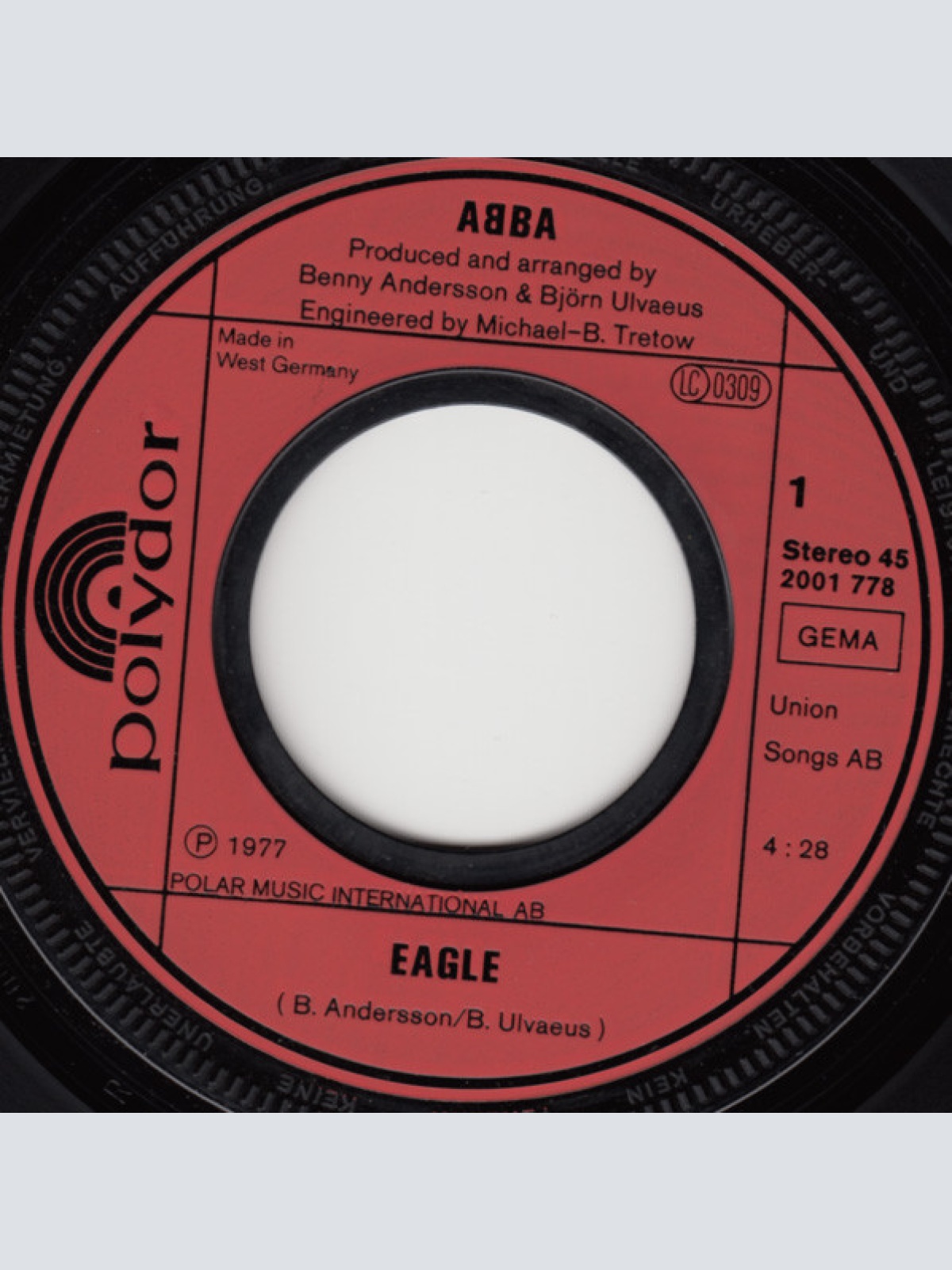 Vinyl / ABBA - Eagle / Thank You For The Music