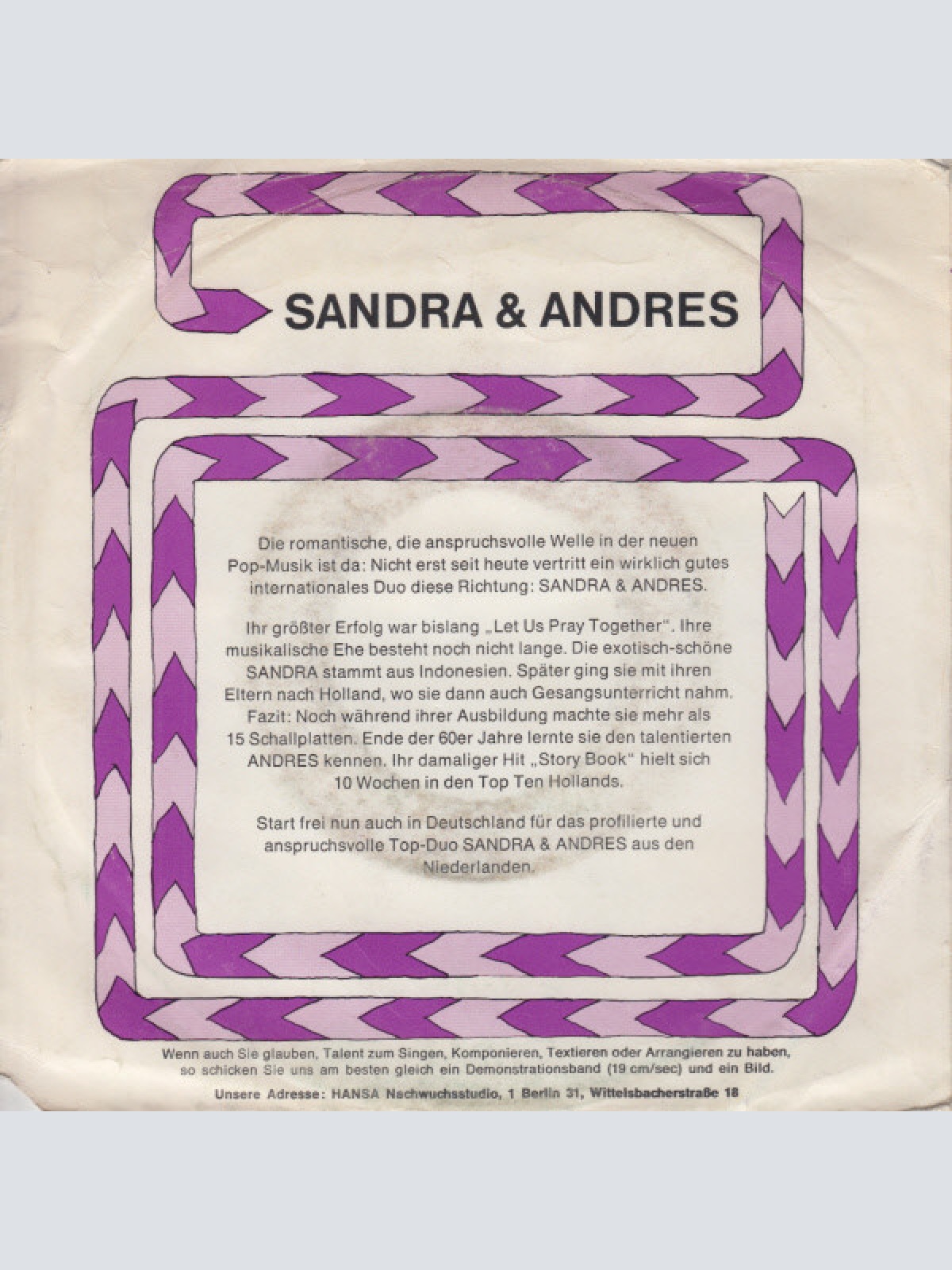 Vinyl / Sandra & Andres - Es Gibt Noch Liebe
