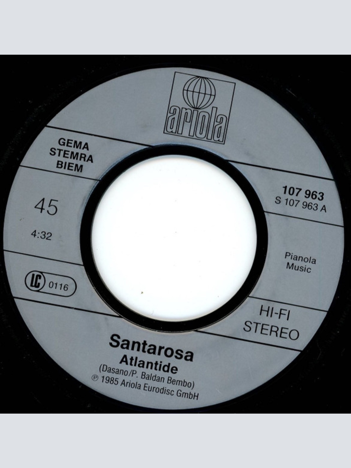 Vinyl / Santarosa - Atlantide