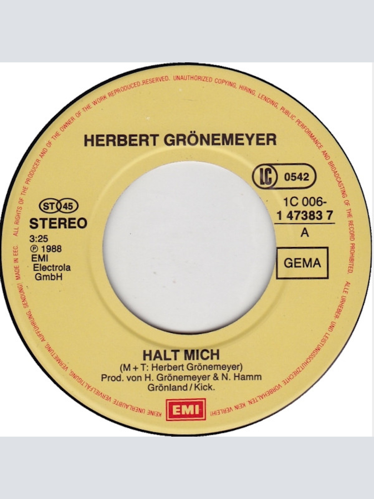 Vinyl / Herbert Grönemeyer - Halt Mich