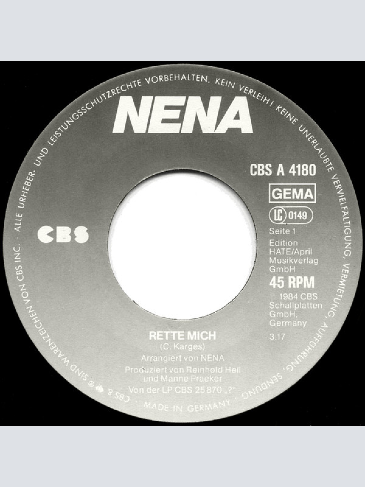 Vinyl / Nena - Rette Mich