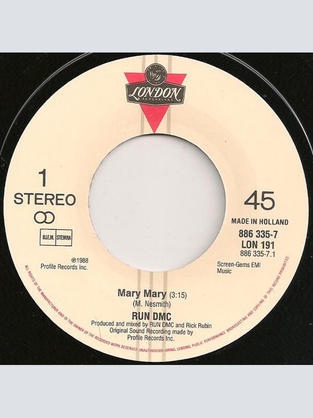 Vinyl / Run-DMC - Mary, Mary